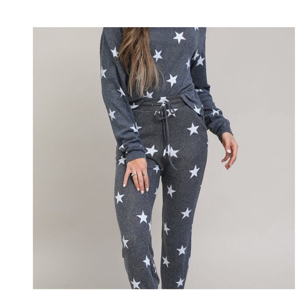 COZY PULLOVER LOUNGE SET GREY STAR 3XL